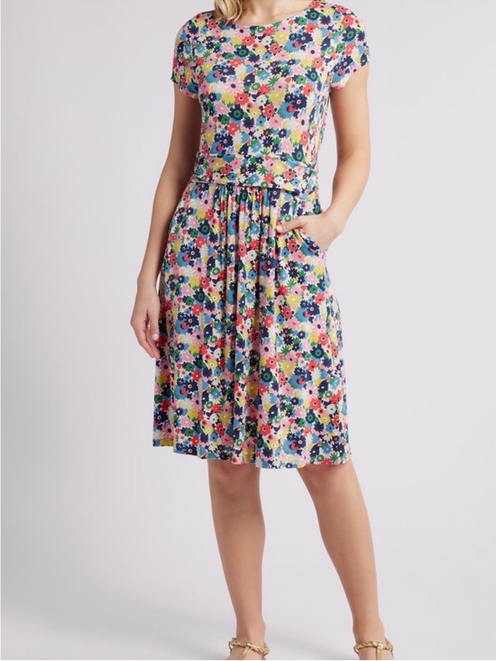 Boden Dresses & Skirts - Boden Amelie Paintbox Ditsy Floral Jersey Dress Waistline ruching pockets Sz 6